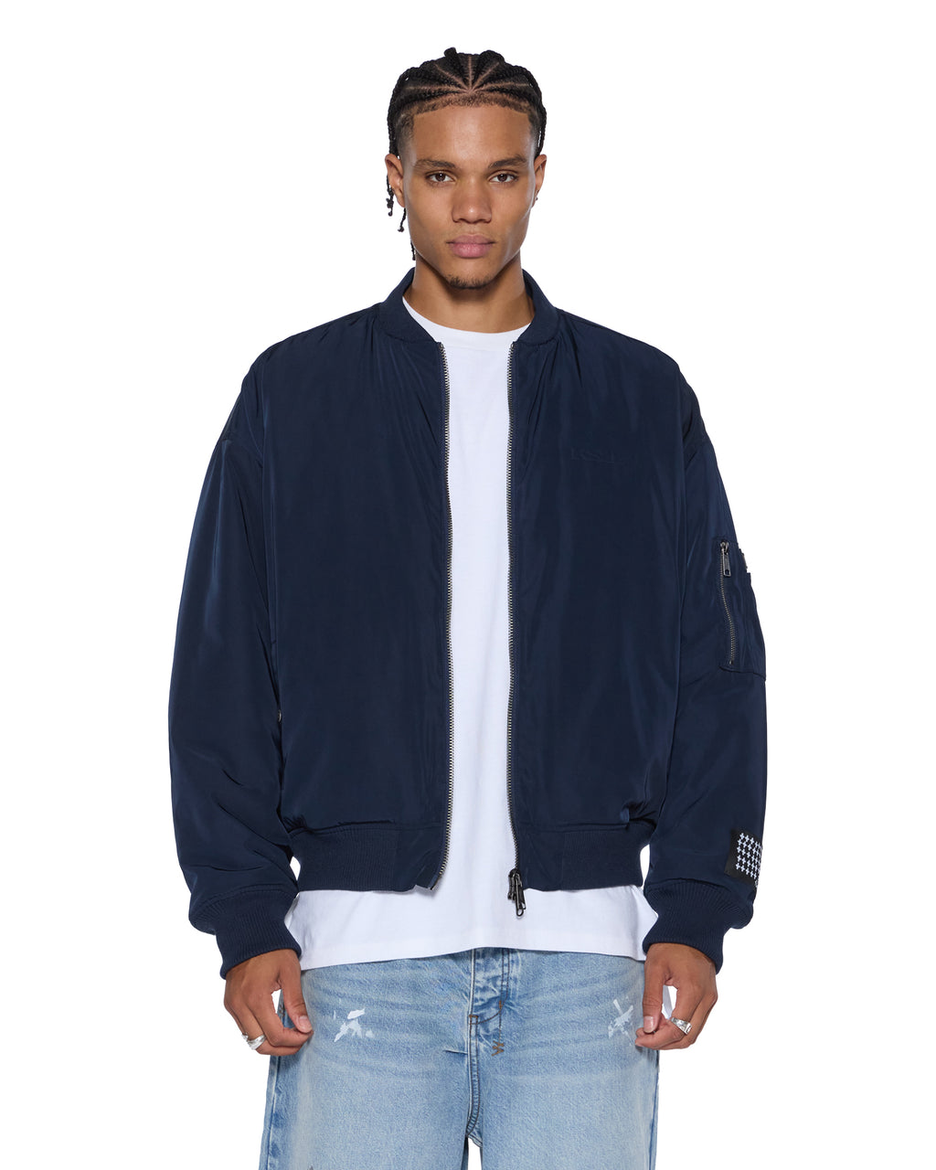 MENS INTRUDER BOMBER JACKET NAVY JACKETS