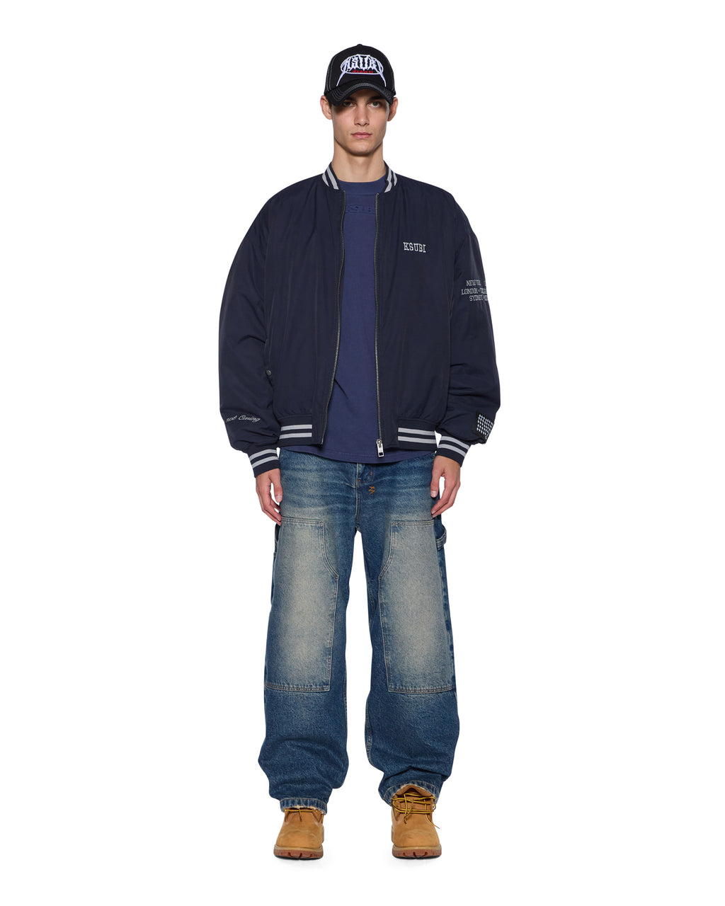 MENS ROYALTY MA-1 BOMBER NAVY JACKETS