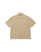 Mens Box Denim Ss Shirt Tan Oversized Shirts - Tan