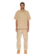 Mens Box Denim Ss Shirt Tan Oversized Shirts - Tan