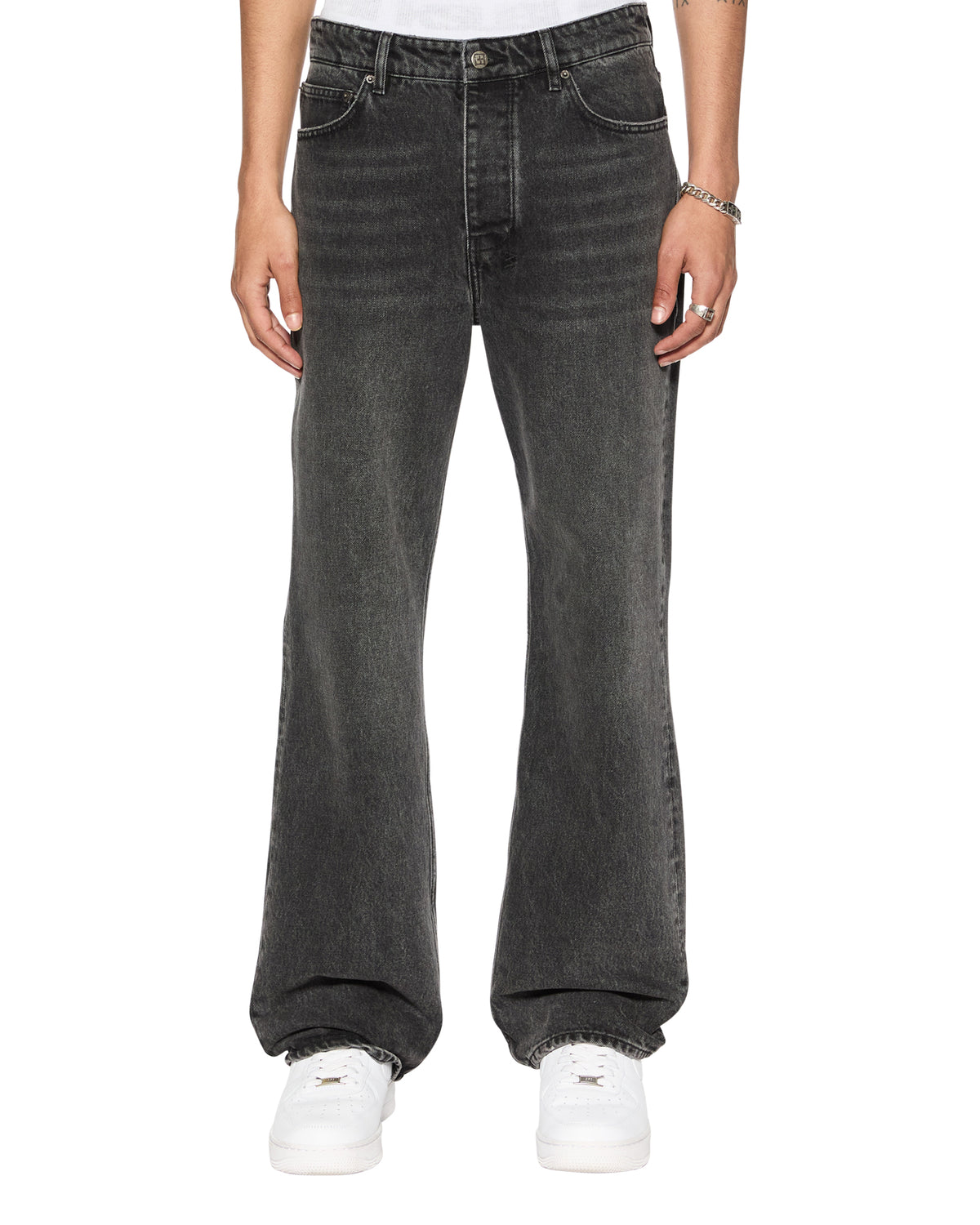 Mens Bronko Blakk Rokk Bootcut Denim Jeans - Black