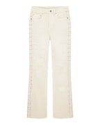 Mens Bronko Ivory Trashed Bootcut Denim Jeans - Beige
