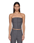 MONDRIAN BUSTIER TOP GREY PINSTRIPE