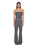 Womens Soho Trouser Grey Pinstripe Slim Pants - Grey
