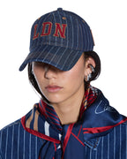 LDN RETRO CAP NAVY PINSTRIPE HEADWEAR