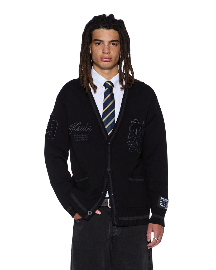 Mens Playoff Cardigan Black Knitwear | Ksubi ++