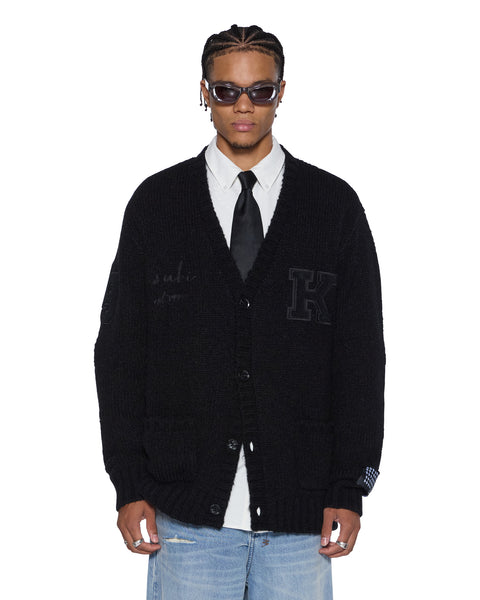 Mens Salud Cardigan Jet Black Knitwear | Ksubi ++