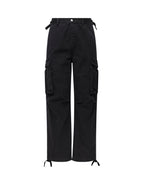 Mens Maxx Fugitive Cargo Worn Black Oversized Pants - Black