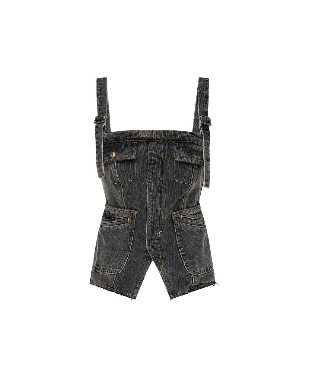 Womens Cargo Top Cinder Slim Fashion Tops - Black