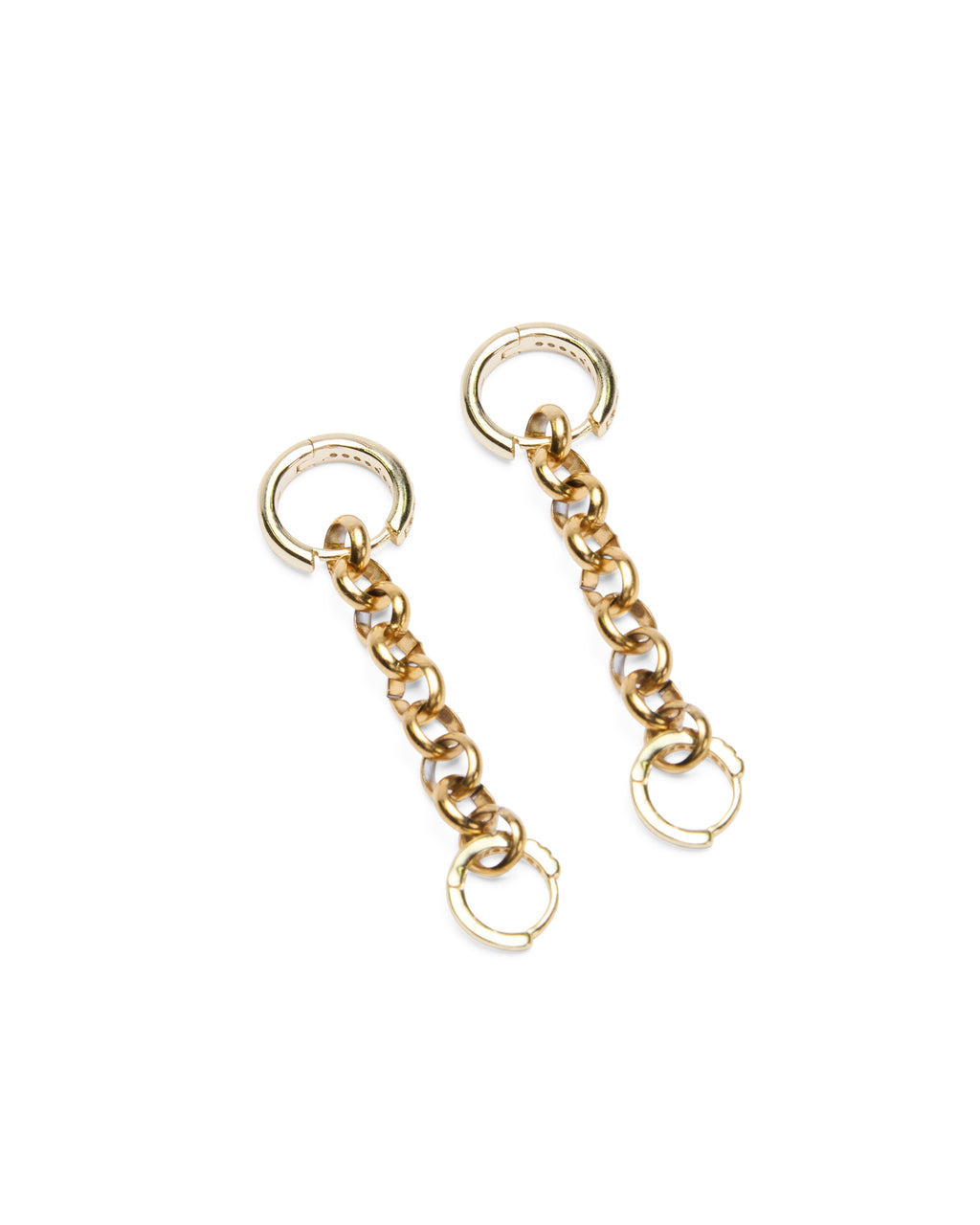 KRYSTAL CHAINLINK HUGGIE EARINGS GOLD JEWELLERY