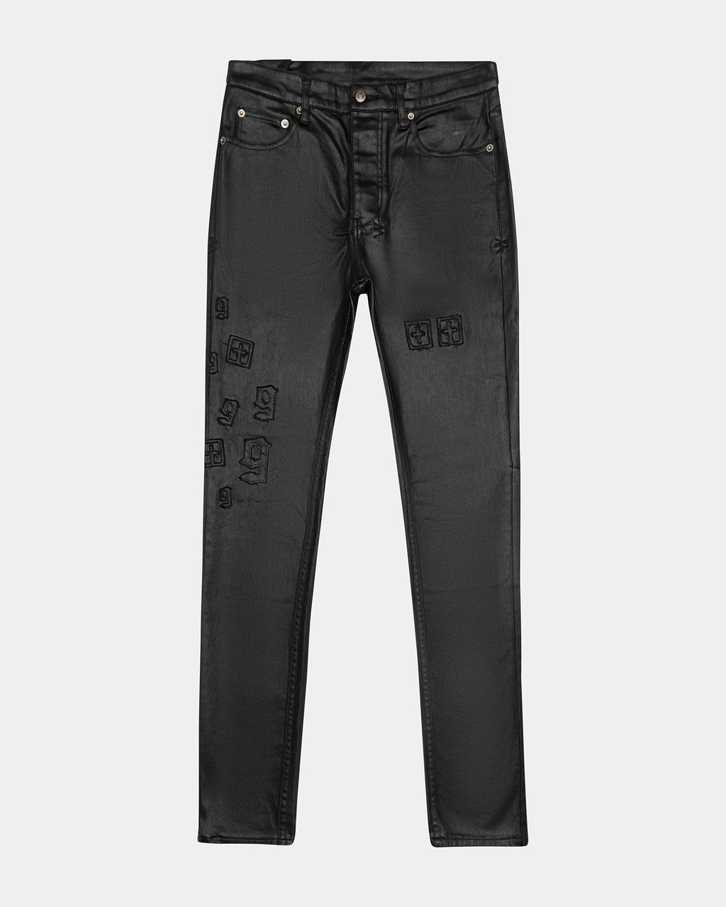 Mens Chitch 999 Black Wax Slim Denim Jeans - Black