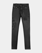 Mens Chitch 999 Black Wax Slim Denim Jeans - Black