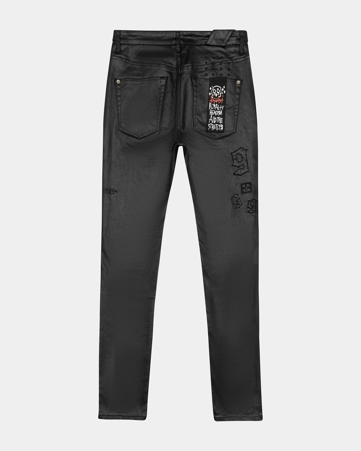Mens Chitch 999 Black Wax Slim Denim Jeans - Black