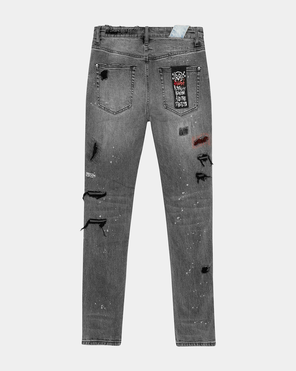 Mens Chitch Trashed Devil Slim Denim Jeans - Denim