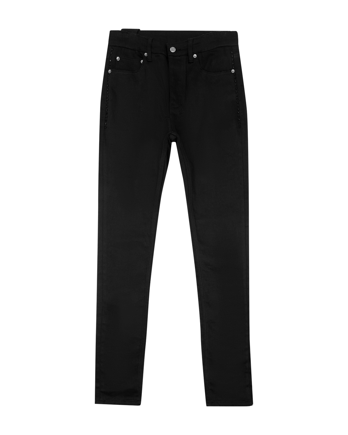 Mens Chitch Ace Black Metal Slim Denim Jeans - Black