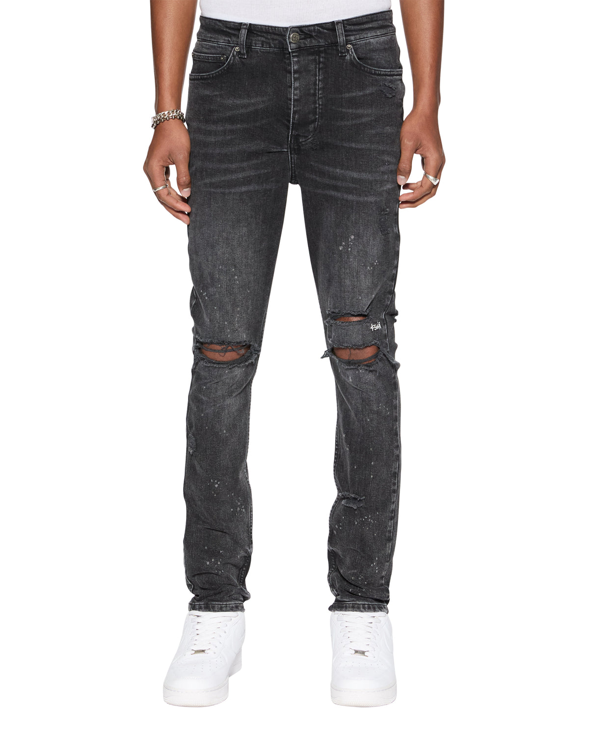 Mens Chitch Blakk Rokk Slim Denim Jeans - Black
