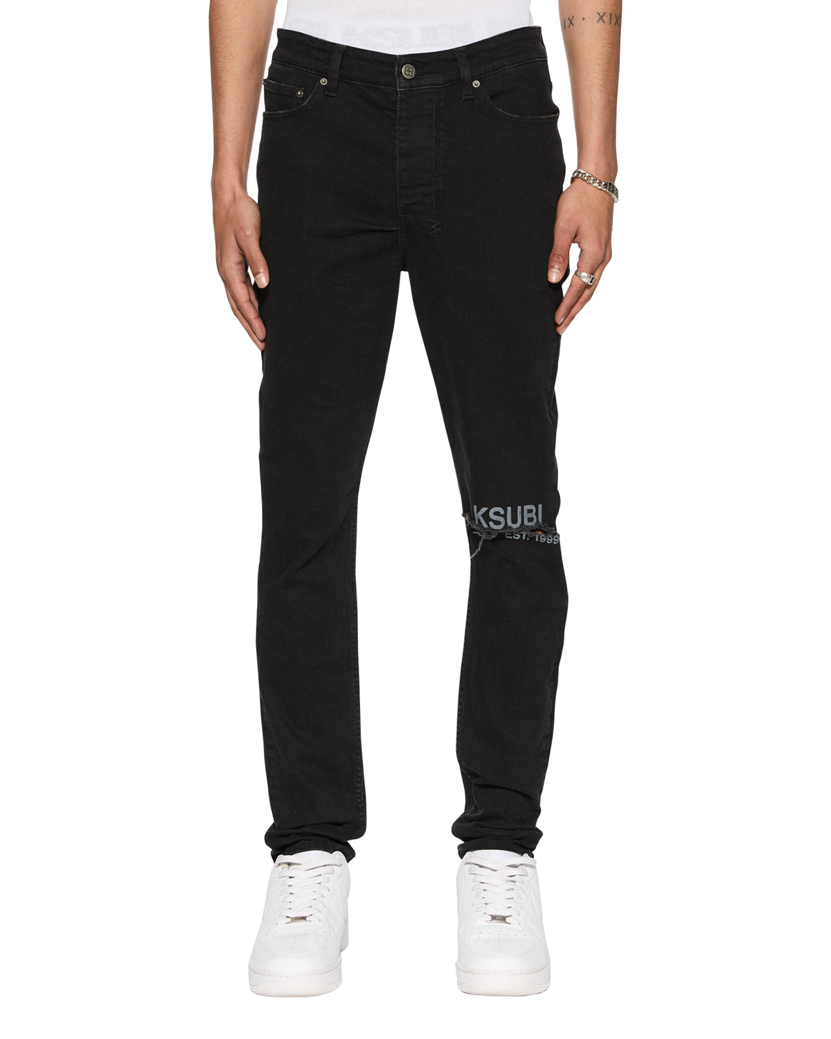 Mens Chitch Laid Black Est Slim Denim Jeans - Black