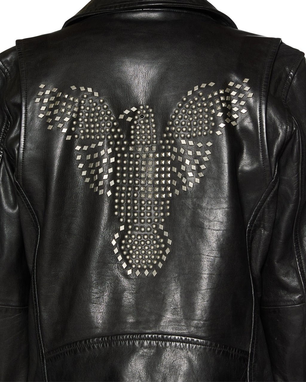 Mens Eagle Leather Jacket Black Regular Jackets - Black