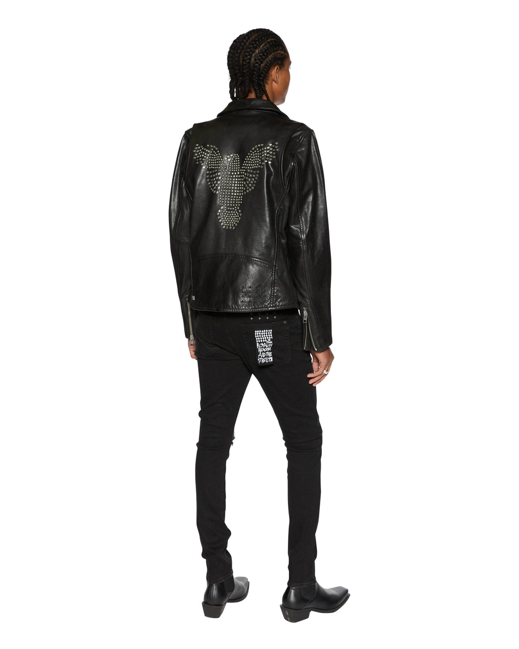 Mens Eagle Leather Jacket Black Regular Jackets - Black