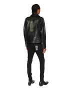 Mens Eagle Leather Jacket Black Regular Jackets - Black