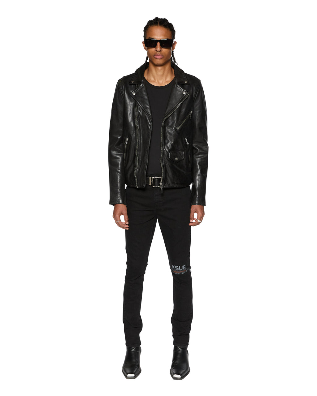 Ksubi Men's Eagle Leather Jacket, Black, Size Large Ksubi Men's Eagle Leather Jacket, Black, Size Large