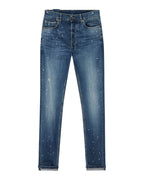 Mens Chitch Selvedge Artist Blue Slim Denim Jeans - Denim