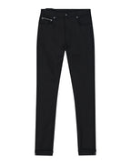 Mens Chitch Selvedge Raw Black Slim Denim Jeans - Black