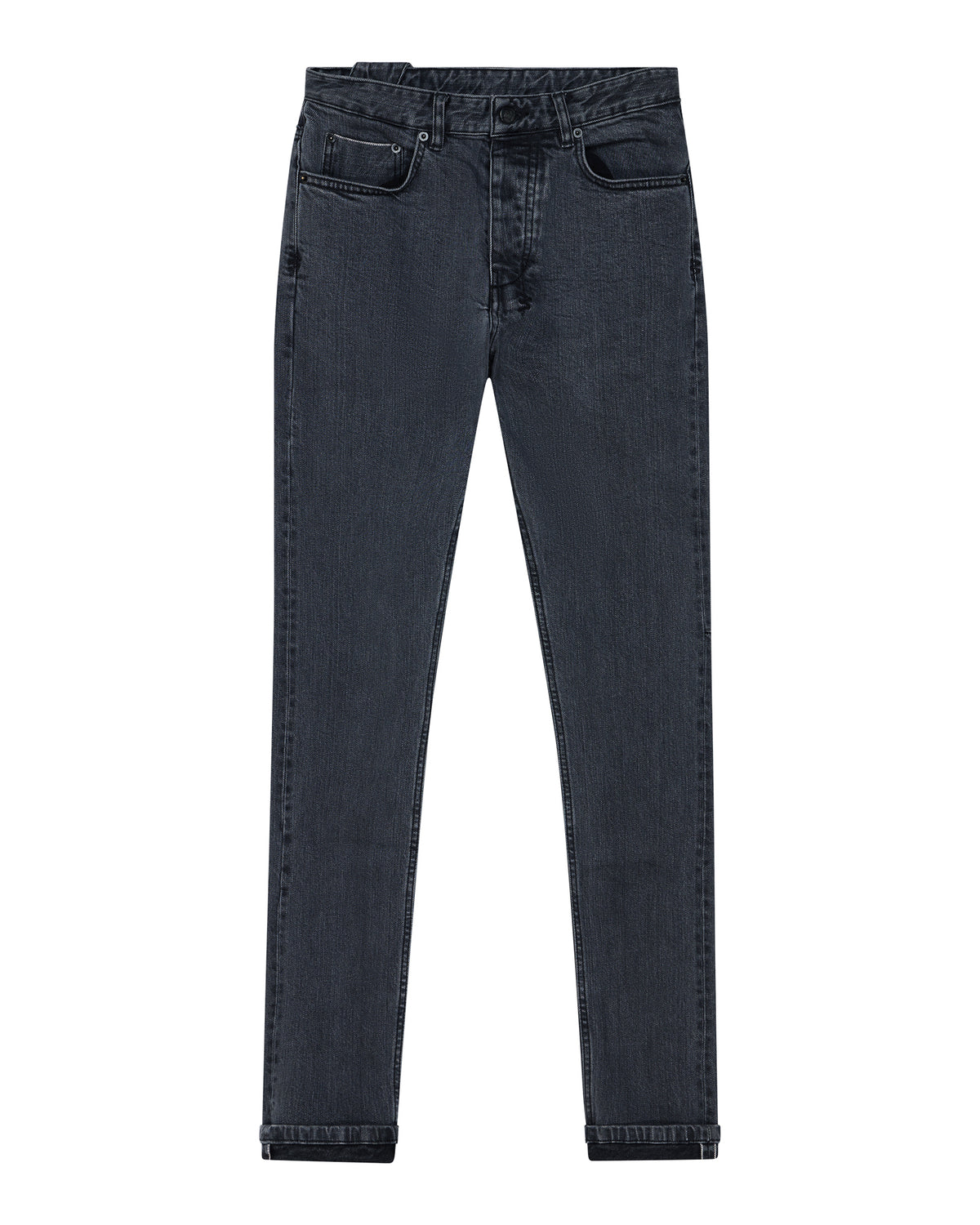 Mens Chitch Selvedge Ny Black Slim Denim Jeans - Black