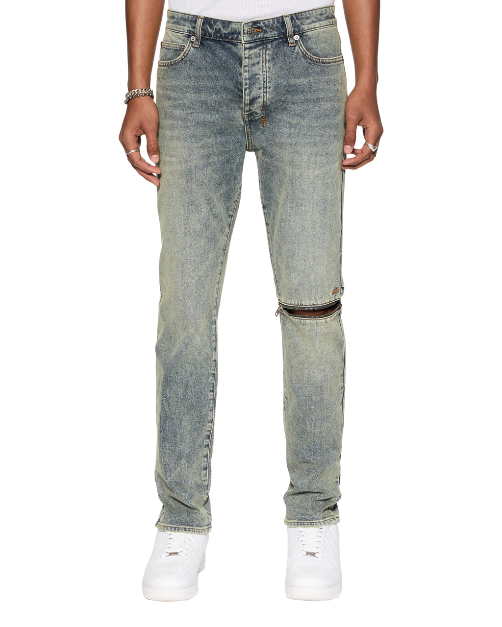 Mens Chitch Stage Dive Caged Slim Denim Jeans - Denim