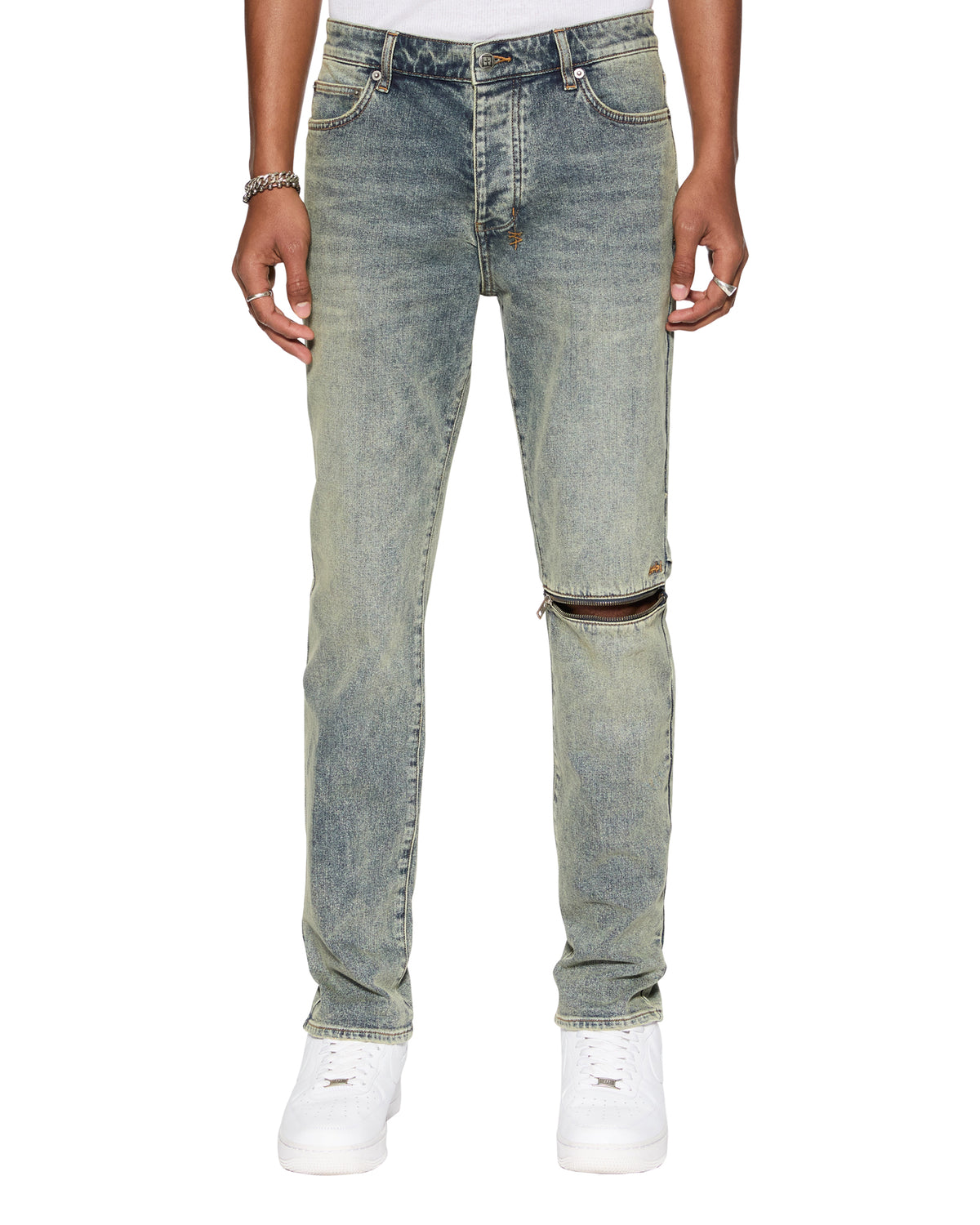 Mens Chitch Stage Dive Caged Slim Denim Jeans - Denim