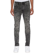 Mens Chitch Stencil Stitch Worn Grey Slim Denim Jeans - Grey