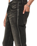 Mens Chitch Tarr Studded Slim Denim Jeans - Black