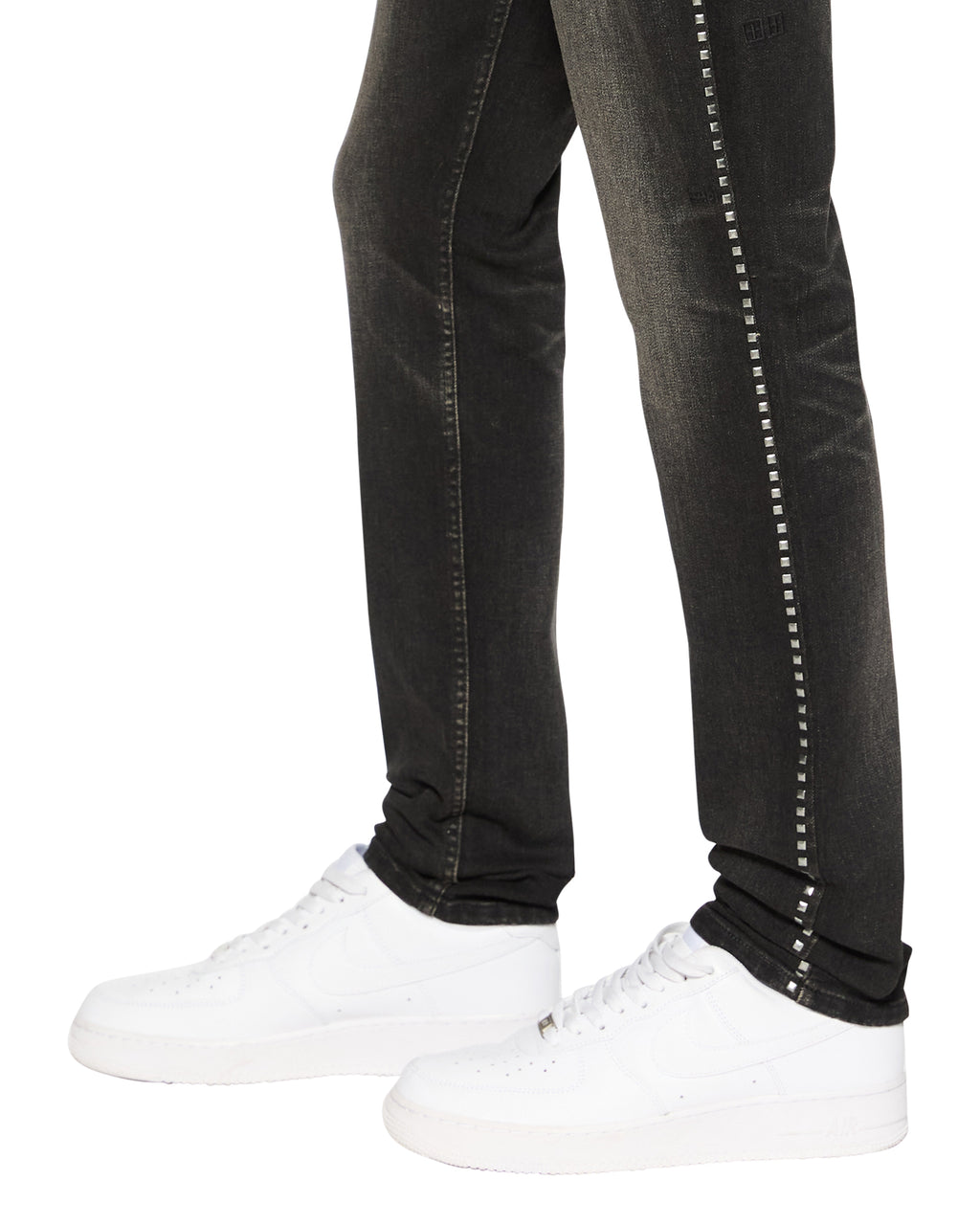 Mens Chitch Tarr Studded Slim Denim Jeans - Black