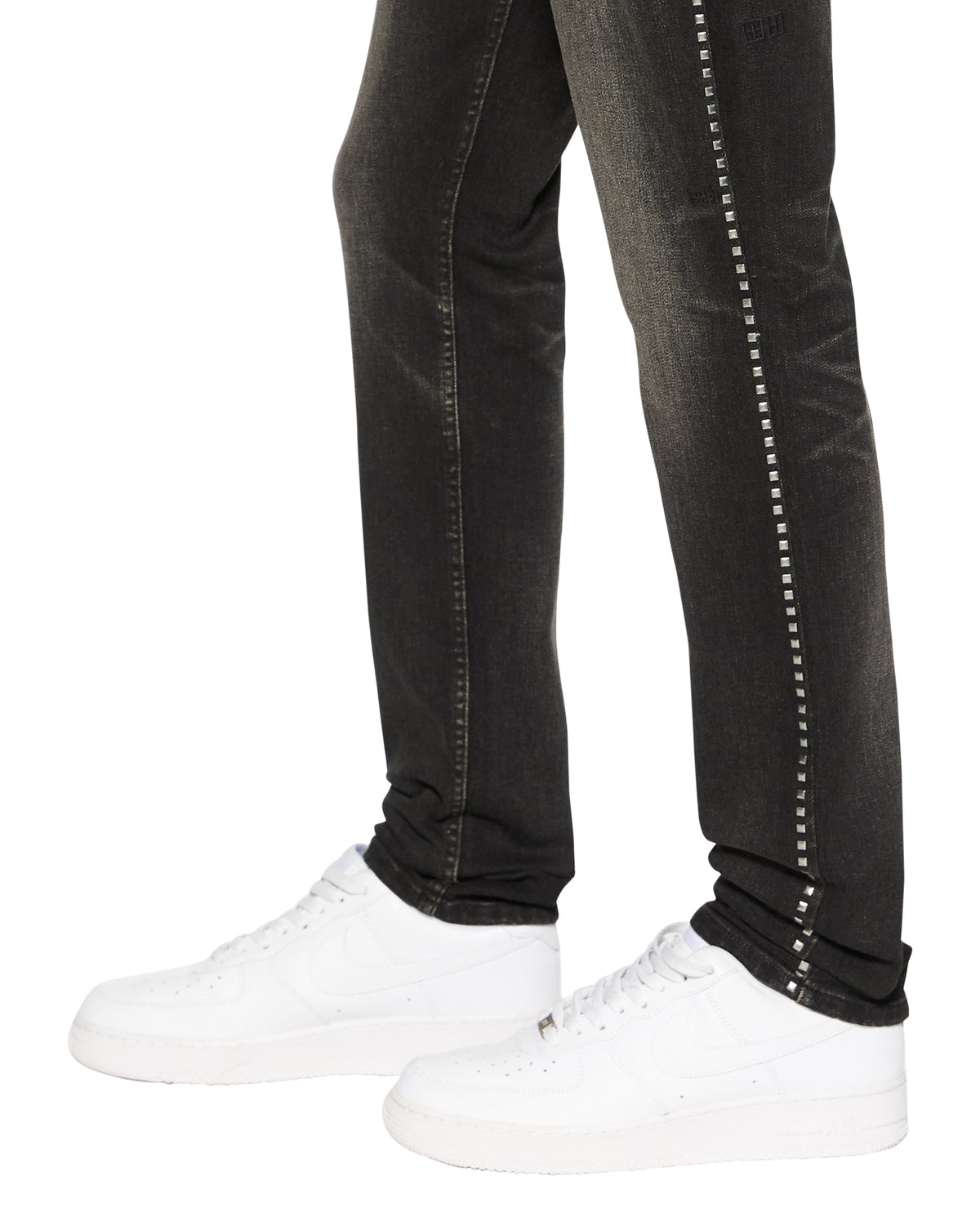 Mens Chitch Tarr Studded Slim Denim Jeans - Black