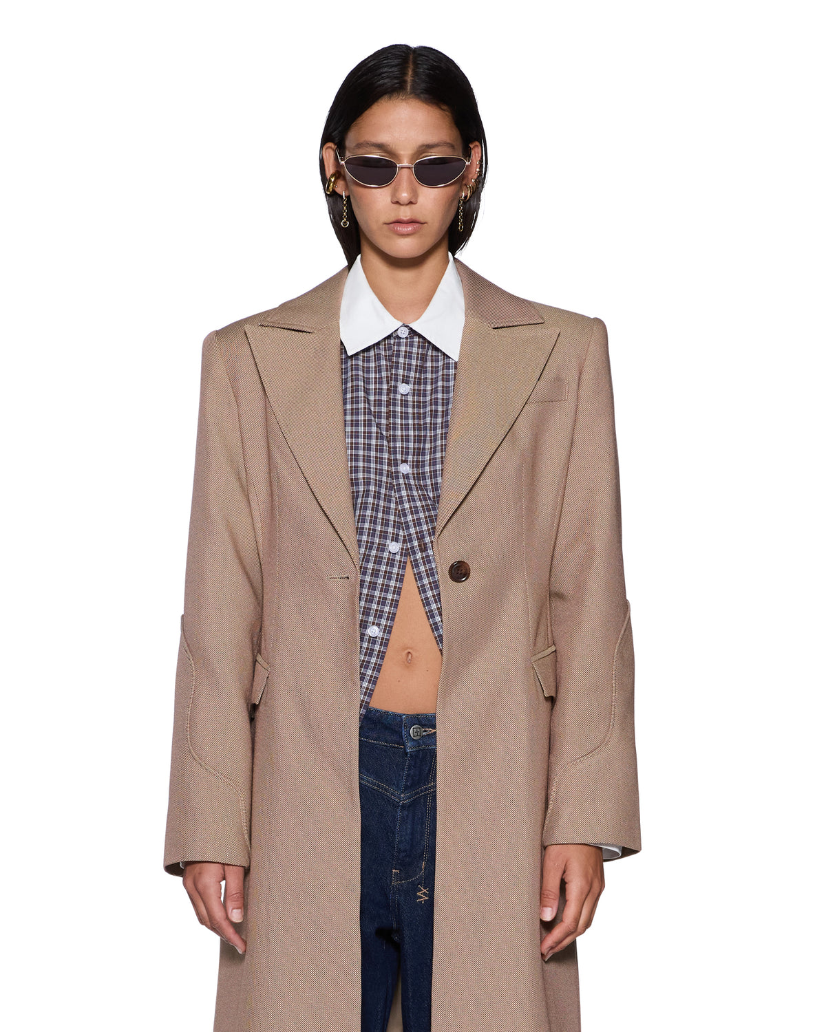 WOMENS STANCE TAILORED COAT TAN JACKETS