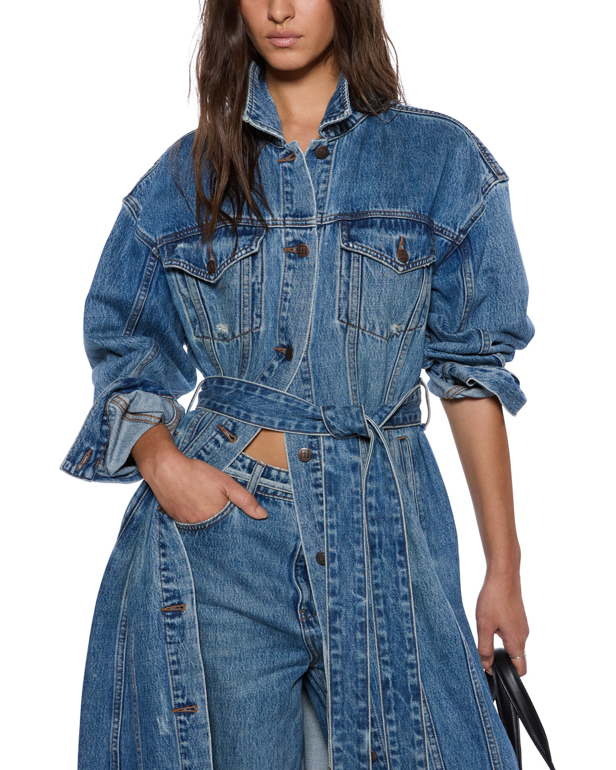 Womens Trucker Coat Relik Relaxed Jackets - Denim