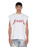 MENS LINE UP EKCESS CUT OFF TEE WHITE/RED TEES