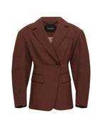 Womens Dare Cinched Blazer Chocolate Fitted Jackets - Brown