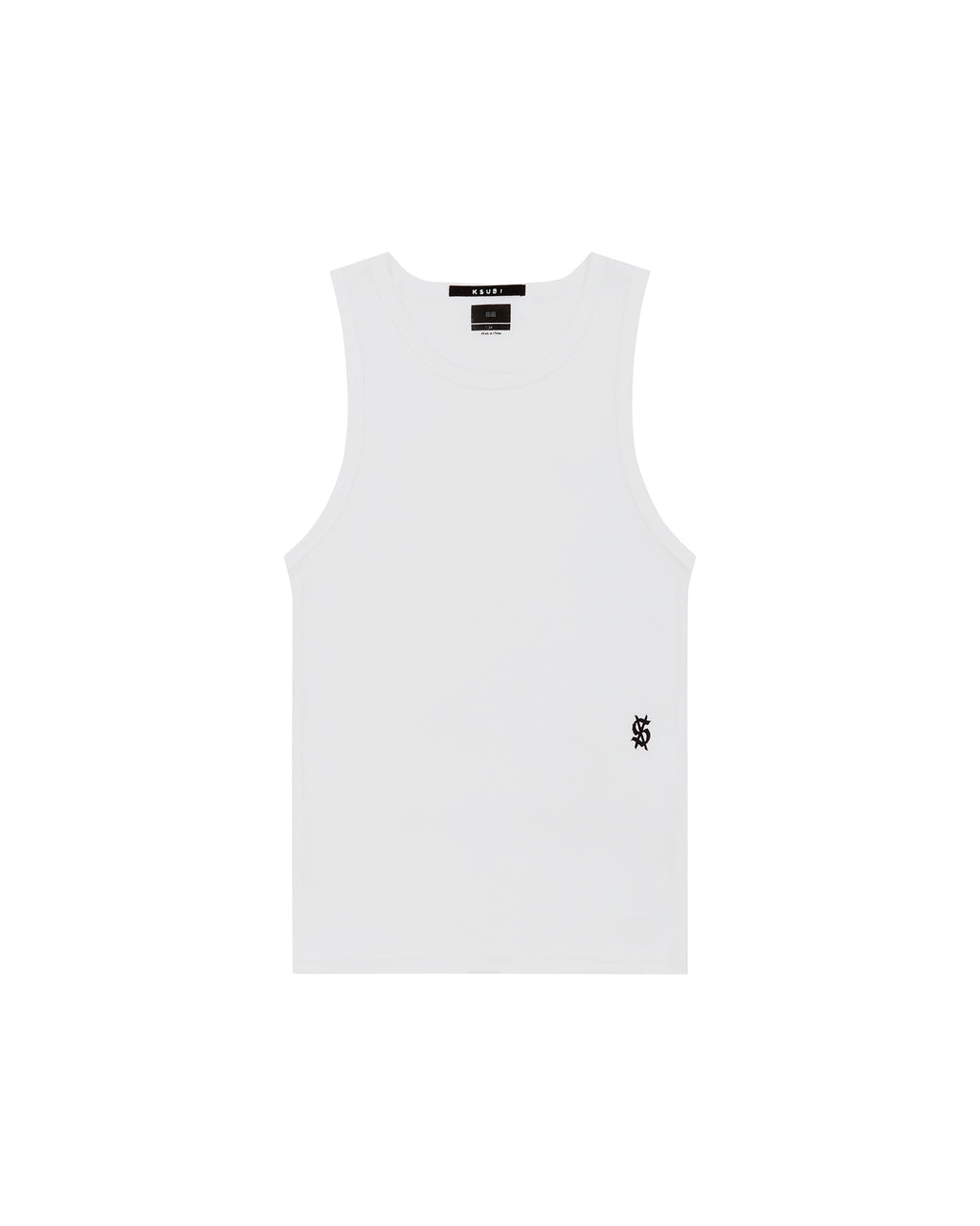 Mens Debut Singlet White Fitted Tees - White