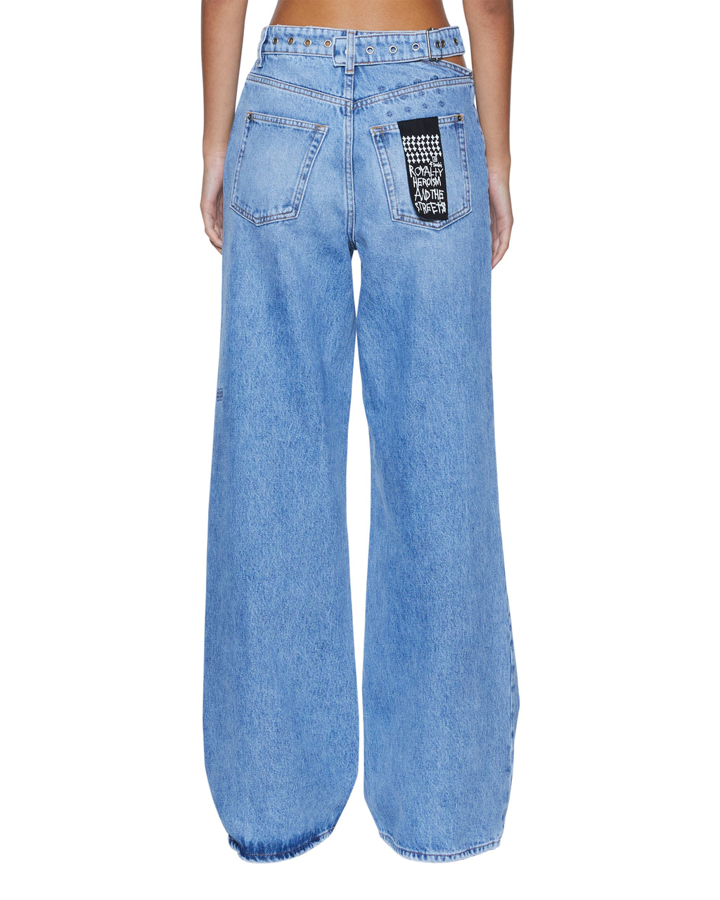 Womens Strider Dettached Belted Chroma Wide Denim Jeans - Denim