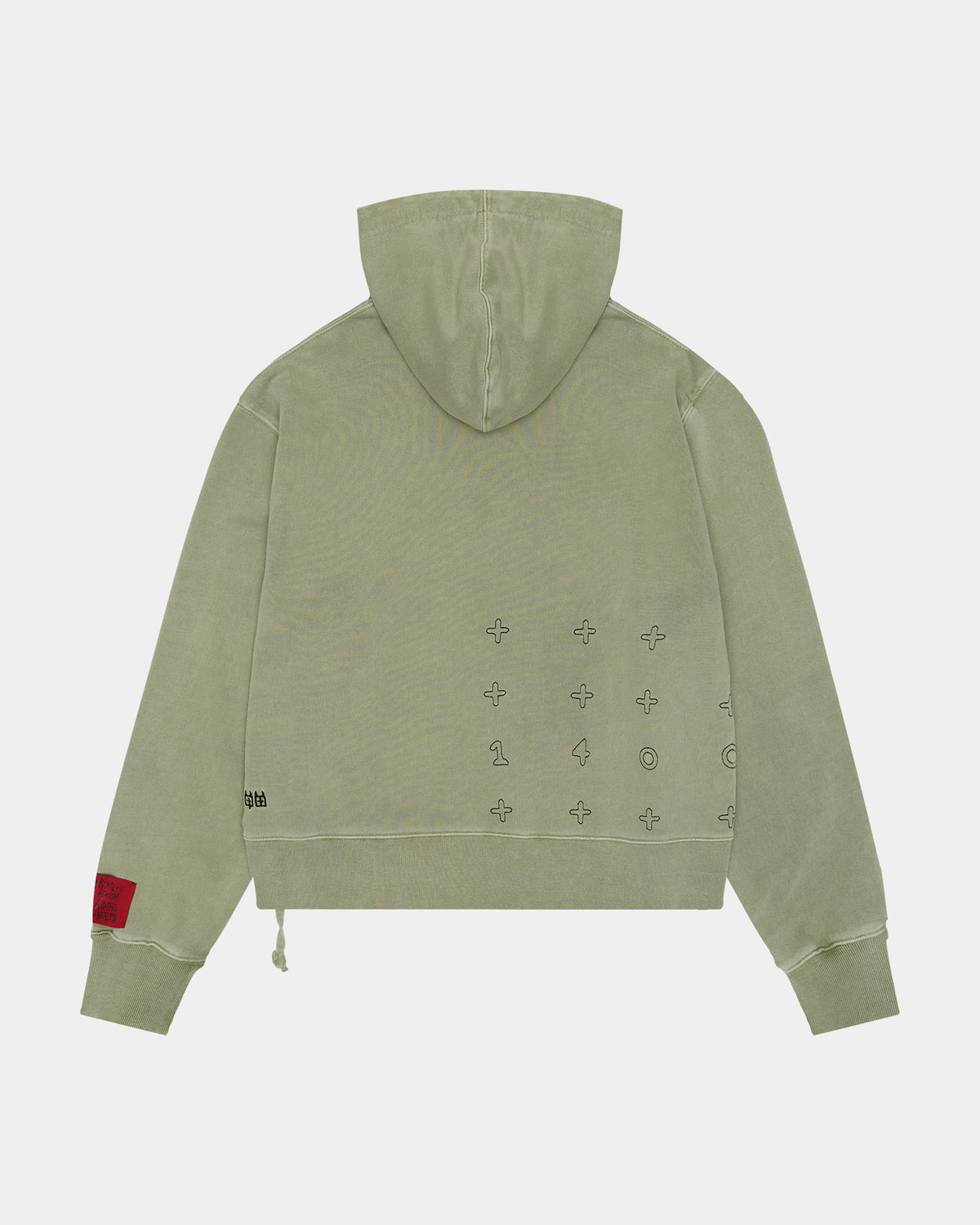 Mens Devil Trip Hoodie Khaki Oversized Fleece - Khaki