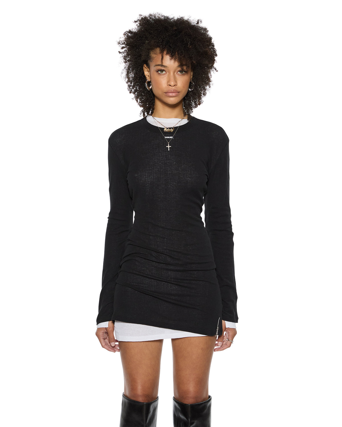 Ksubi Women's Crawford LS Mini Dress, Black, Size Medium Ksubi Women's Crawford LS Mini Dress, Black, Size Medium