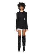 Womens Crawford Ls Mini Dress Black Fitted Dresses - Black