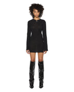 Womens Crawford Ls Mini Dress Black Fitted Dresses - Black