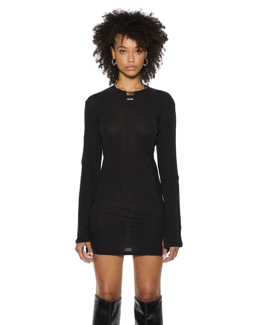Ksubi Women's Crawford LS Mini Dress, Black, Size Medium