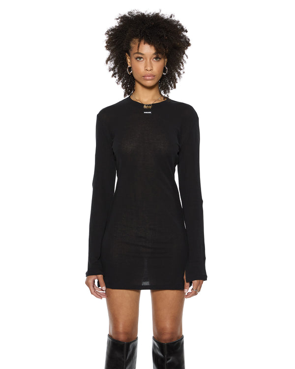 Ksubi Women's Crawford LS Mini Dress, Black, Size Large