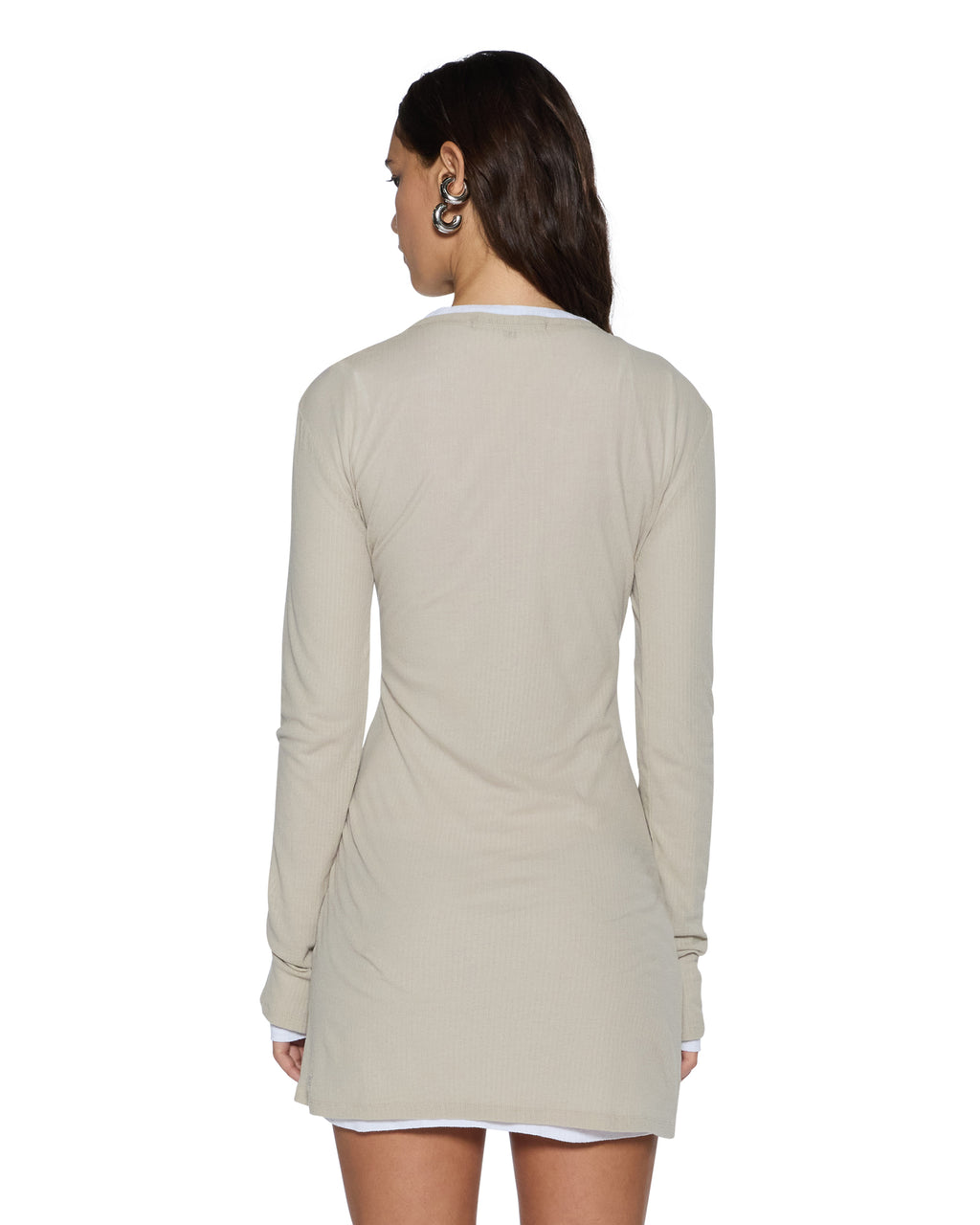 WOMENS CRAWFORD LS MINI DRESS TAUPE DRESSES