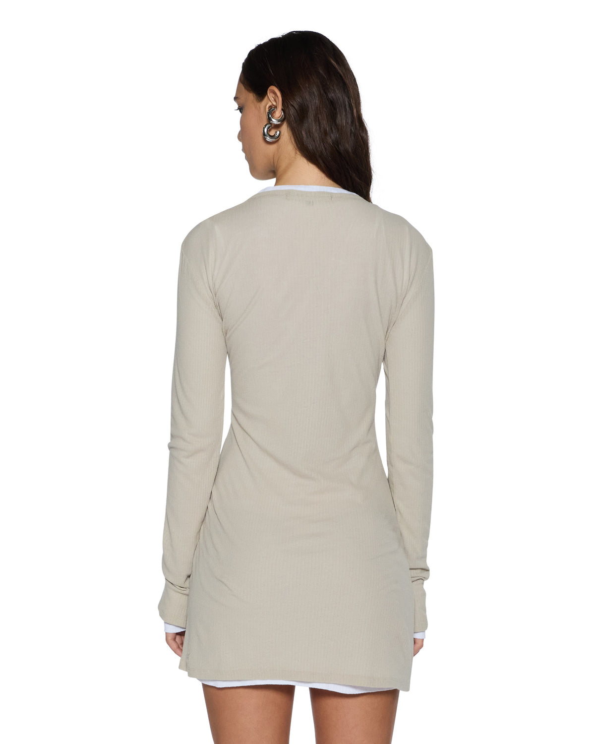 WOMENS CRAWFORD LS MINI DRESS TAUPE DRESSES