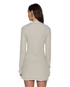 WOMENS CRAWFORD LS MINI DRESS TAUPE DRESSES