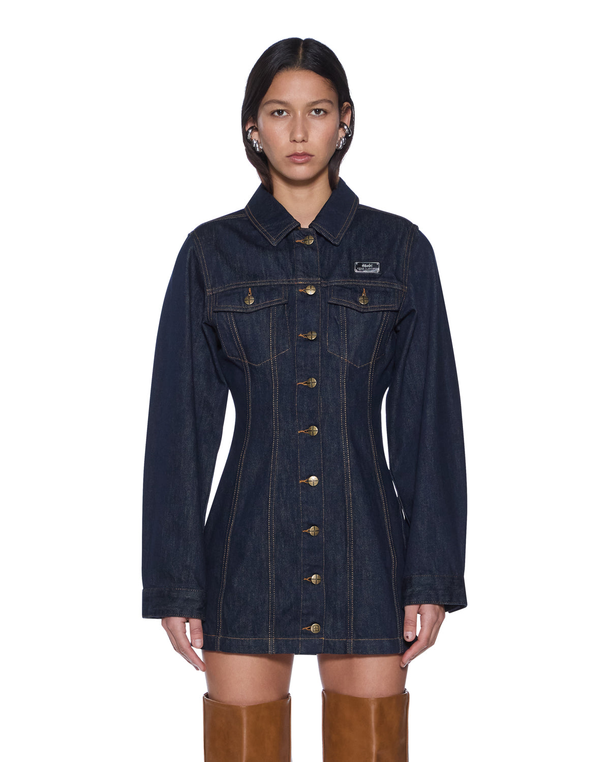 ksubi denim shirt dress Ksubi Women's Dauphine Belted Mini Aged, Denim, Size Small